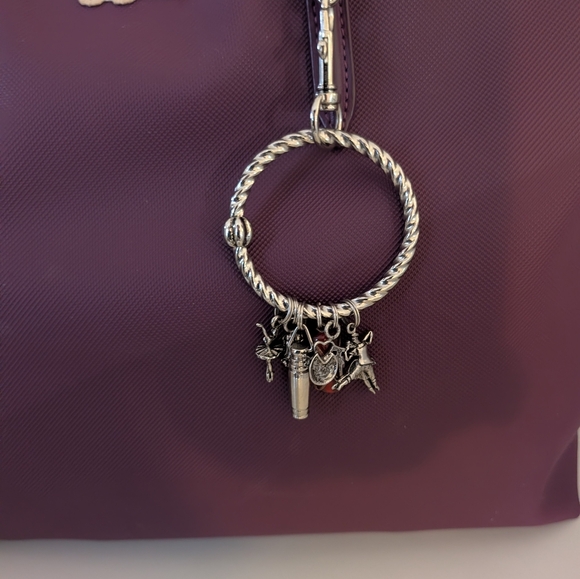 NWOT LACOSTE Plum Tote Bag for Women 19" X 12" X 6" With Bag Key Chain - Picture 6 of 6